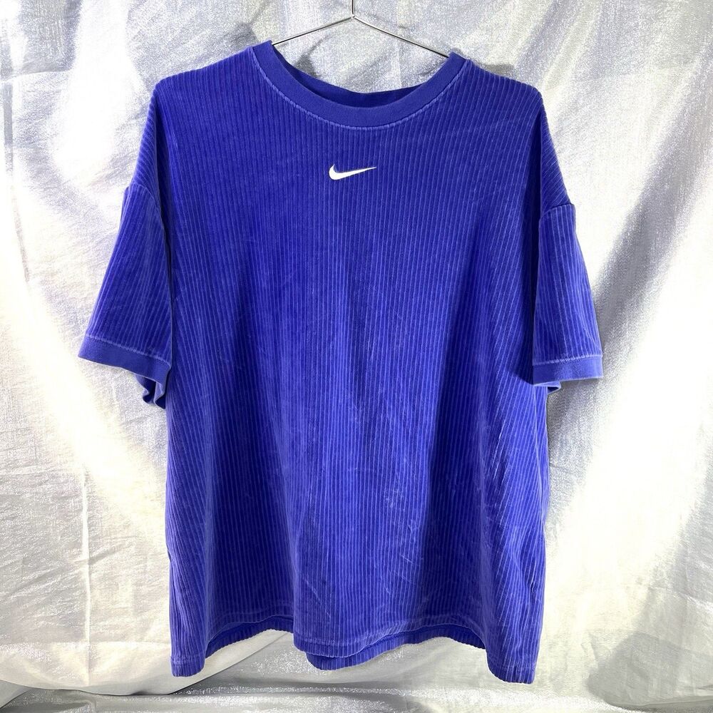 NIKE UNISEX Sportswear Embroidered White Swoosh Logo Corduroy Purple Size Medium